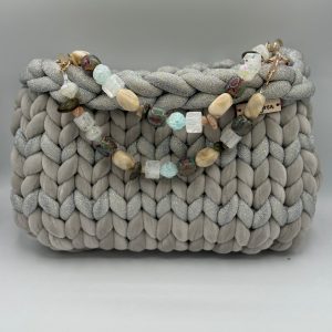 Borsa chunky silver velvet
