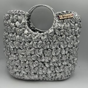Borsa pouf silver